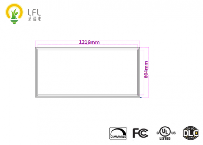 2*4 voyant ultra mince des pieds LED, voyant de surface de 100lm/W 604*1216mm LED